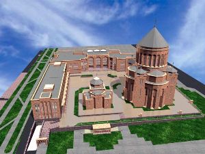 Макет строящегося Храмового комплекса Армянской Апостольской Церкви в Москве